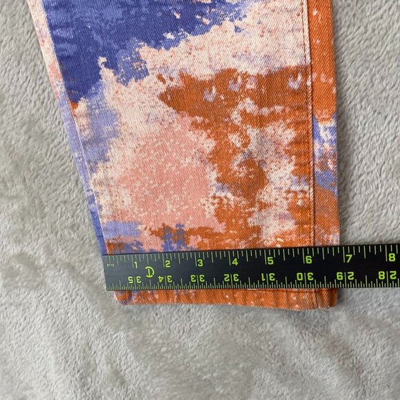 Levis Women's Jeans Size 6M 28x32 Mid Rise Skinny Orange TieDye Denim Hippie - Picture 4 of 12
